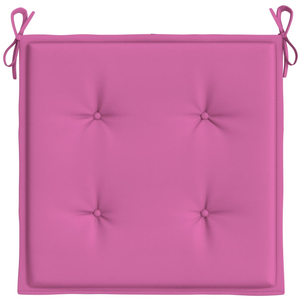 vidaXL Cojines de silla de jardín 4 uds tela rosa 40x40x3 cm