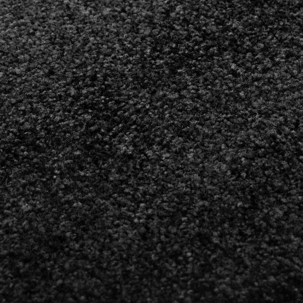 vidaXL Felpudo lavable negro 120x180 cm