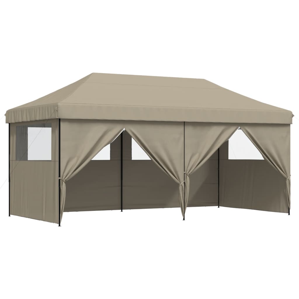 vidaXL Tienda de fiesta plegable Pop-Up con 4 paredes laterales taupe