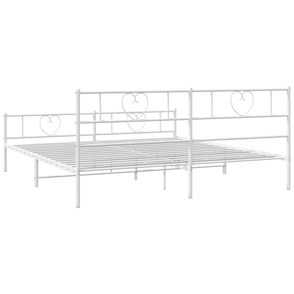 vidaXL Estructura cama sin colchón con estribo metal blanco 193x203 cm