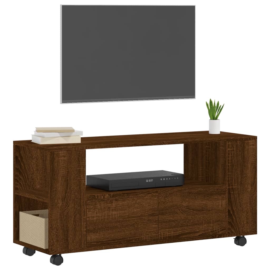 vidaXL Mueble para TV madera de ingeniería roble marrón 102x34,5x43 cm