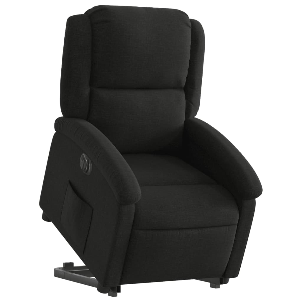 vidaXL Sillón eléctrico reclinable elevable de tela negro