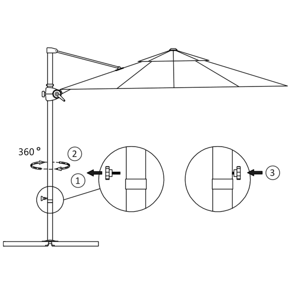 vidaXL Sombrilla jardín voladiza palo de acero antracita 250x250 cm