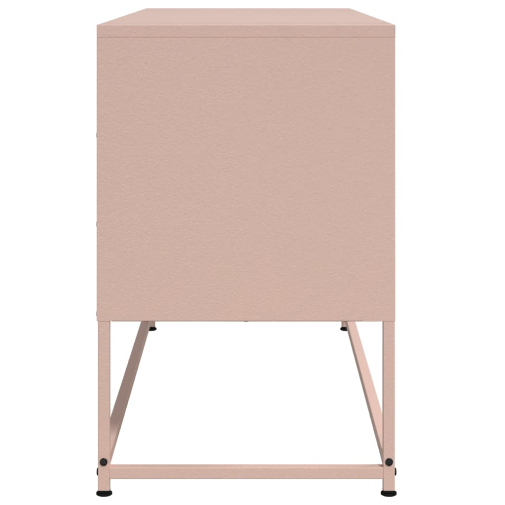 vidaXL Mueble para TV de acero rosa 100,5x39x60,5 cm