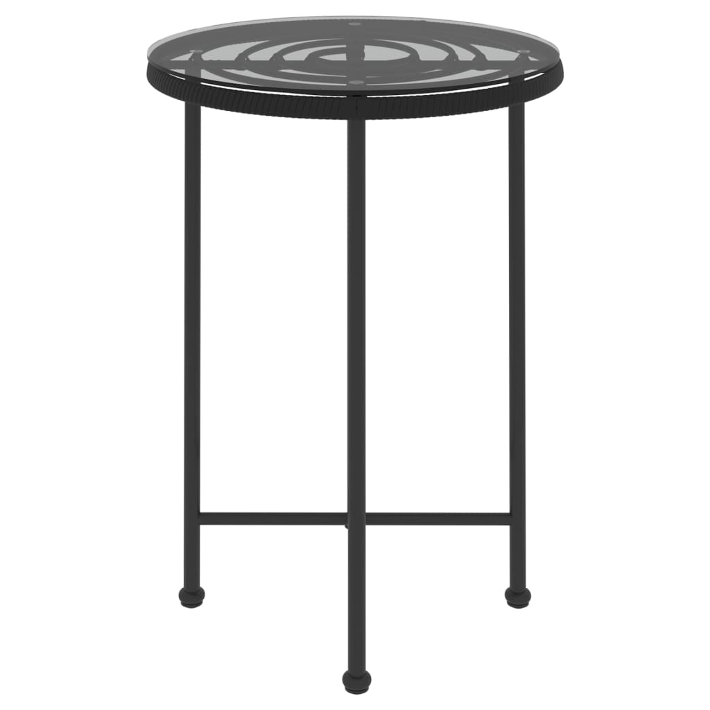 vidaXL Mesa de comedor de vidrio templado y acero negro 55 cm