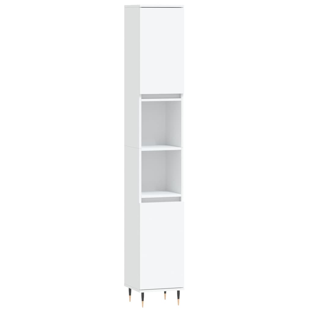 vidaXL Juego de muebles de baño 3 pzas madera contrachapada blanco