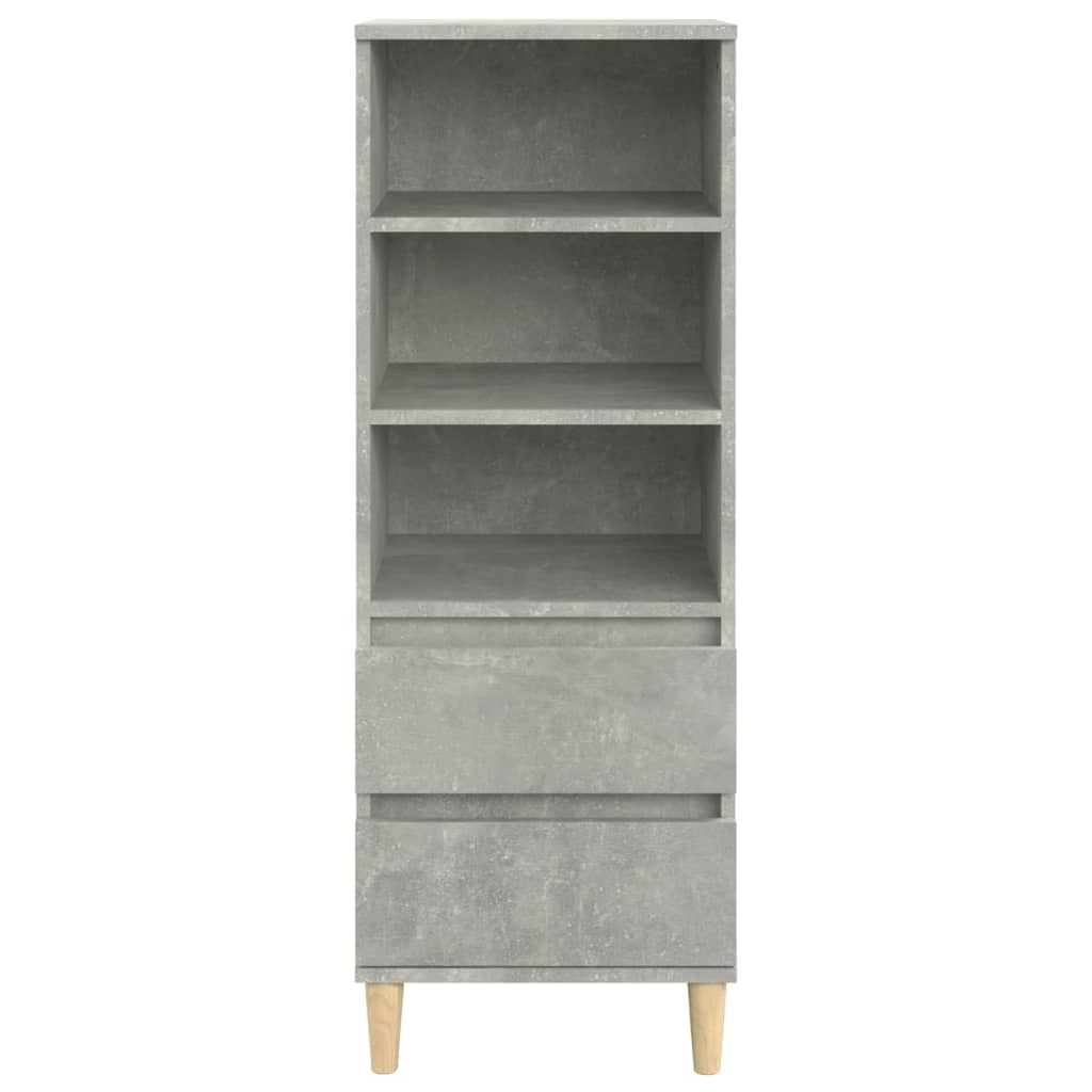 vidaXL Aparador alto madera contrachapada gris hormigón 40x36x110 cm