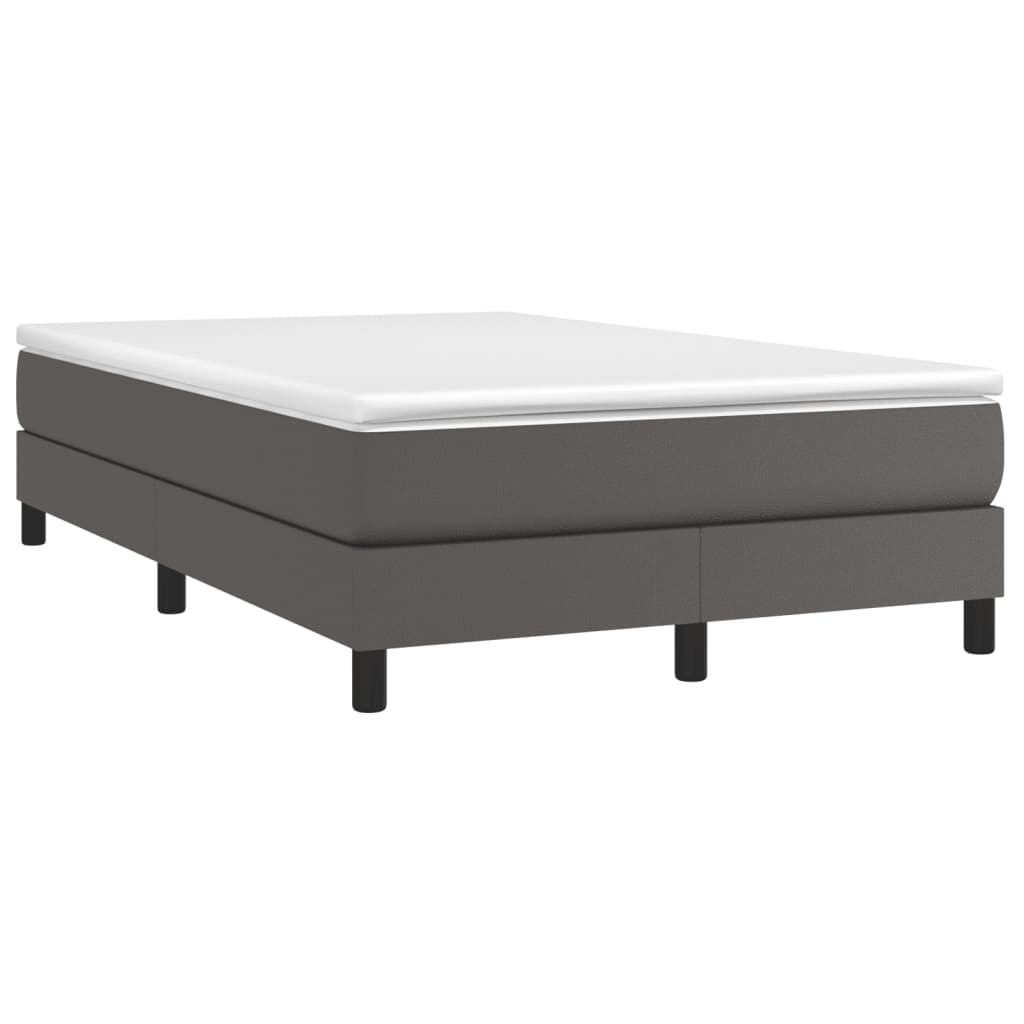 vidaXL Estructura de cama de cuero sintético gris 120x200 cm