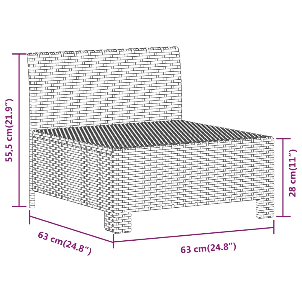 vidaXL Set de muebles de jardín 6 pzas y cojines ratán sintético gris