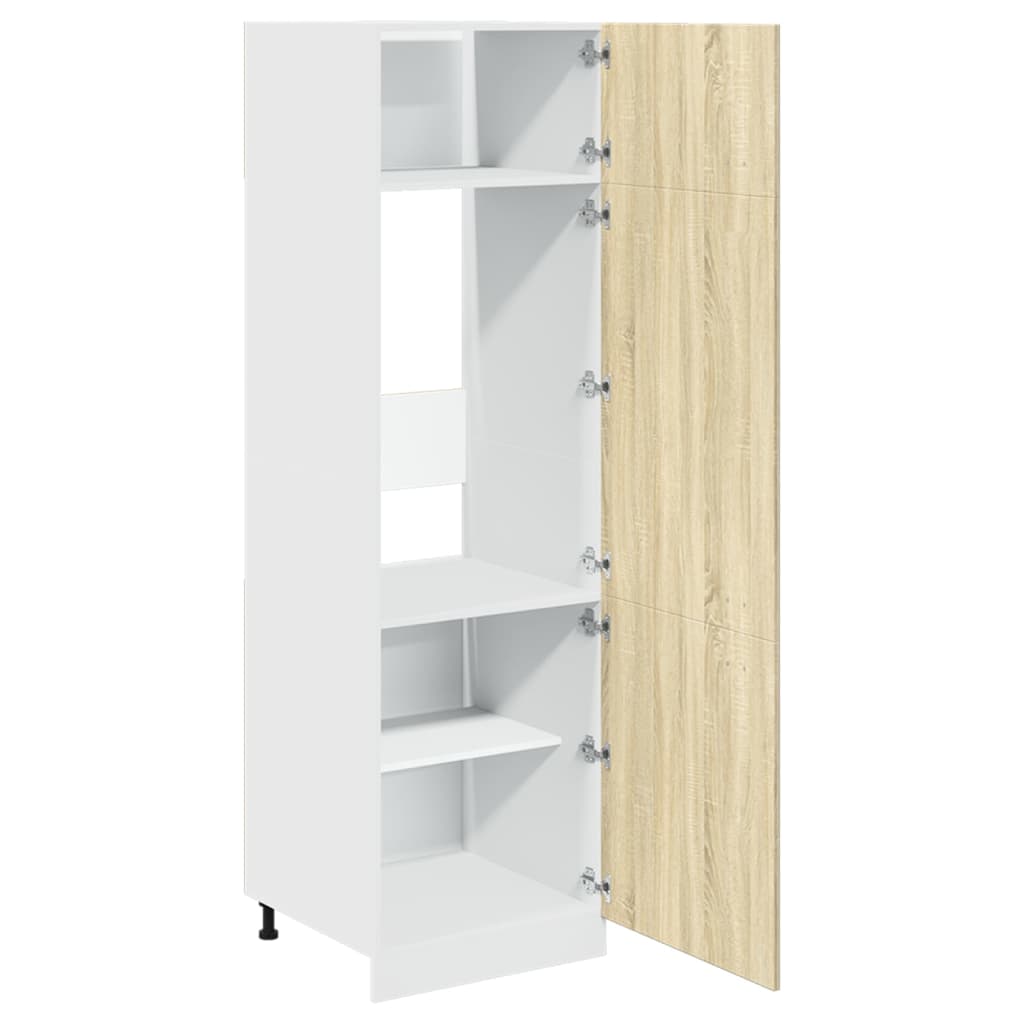 vidaXL Mueble frigorífico madera ingeniería roble Sonoma 60x57x207 cm