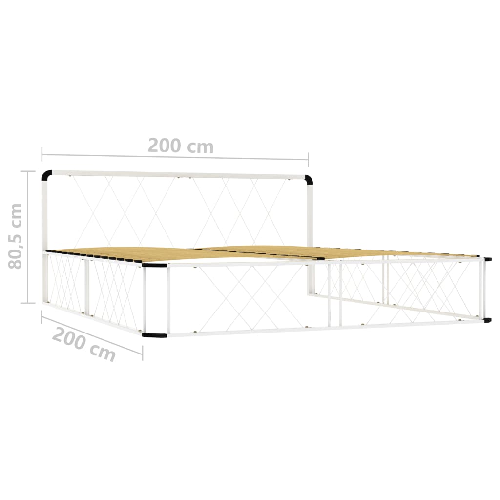 vidaXL Estructura de cama de metal blanco 200x200 cm