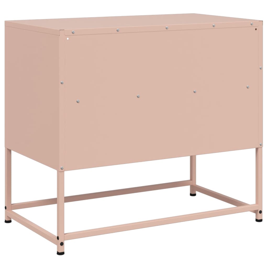 vidaXL Mueble para TV de acero rosa 68x39x60,5 cm