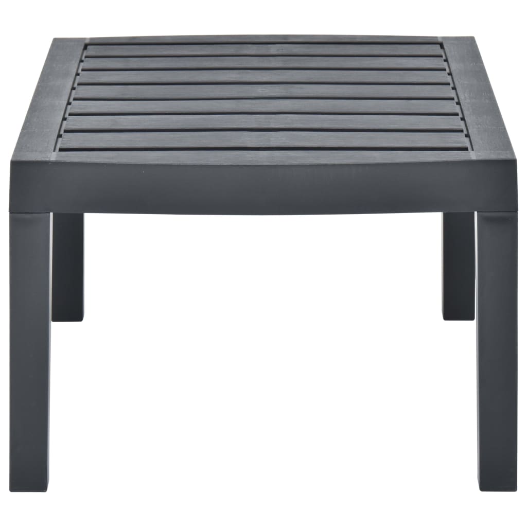 vidaXL Mesa de jardín de plástico gris antracita 78x55x38 cm