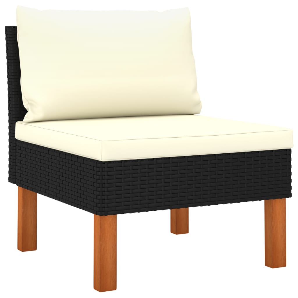 vidaXL Set de muebles de jardín 8 pzas cojines ratán sintético negro