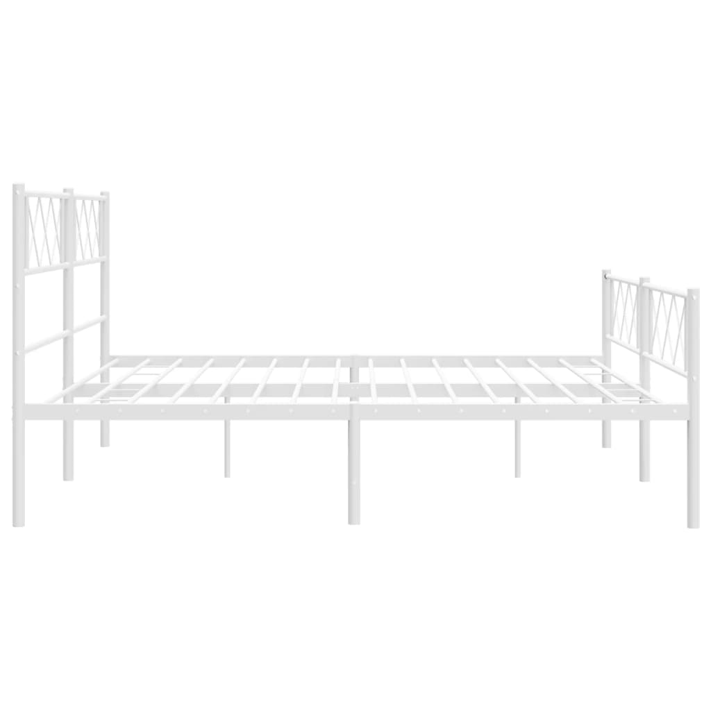 vidaXL Estructura cama sin colchón con estribo metal blanco 200x200 cm