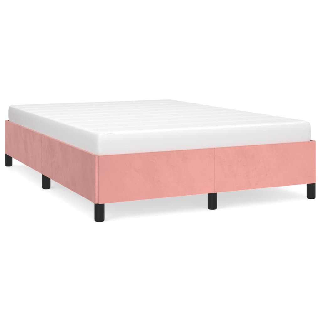 vidaXL Estructura de cama de terciopelo rosa 140x200 cm