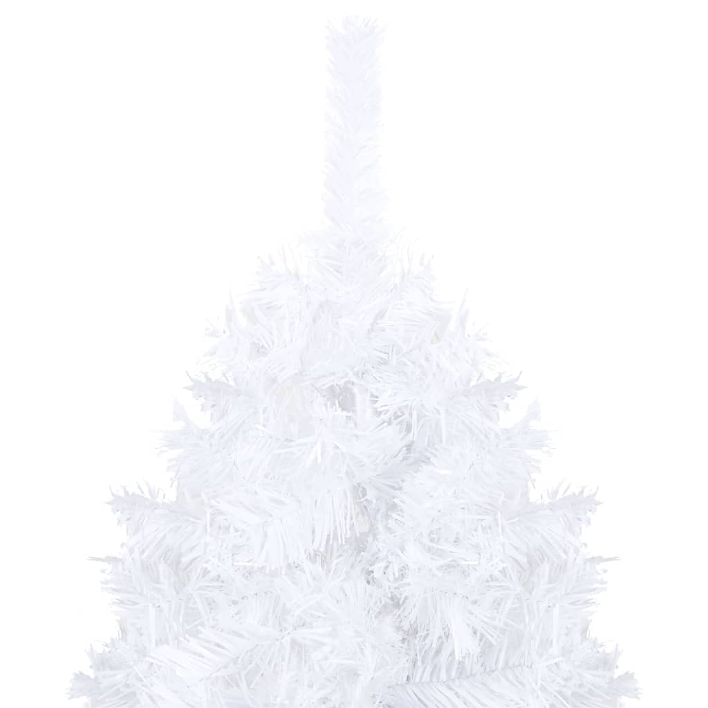 vidaXL Árbol de Navidad preiluminado con luces y bolas blanco 120 cm