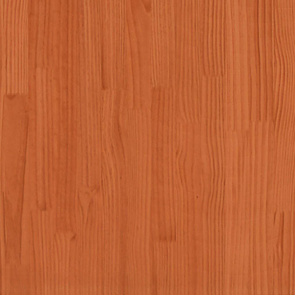 vidaXL Cama alta con techo madera maciza de pino marrón cera 90x190 cm