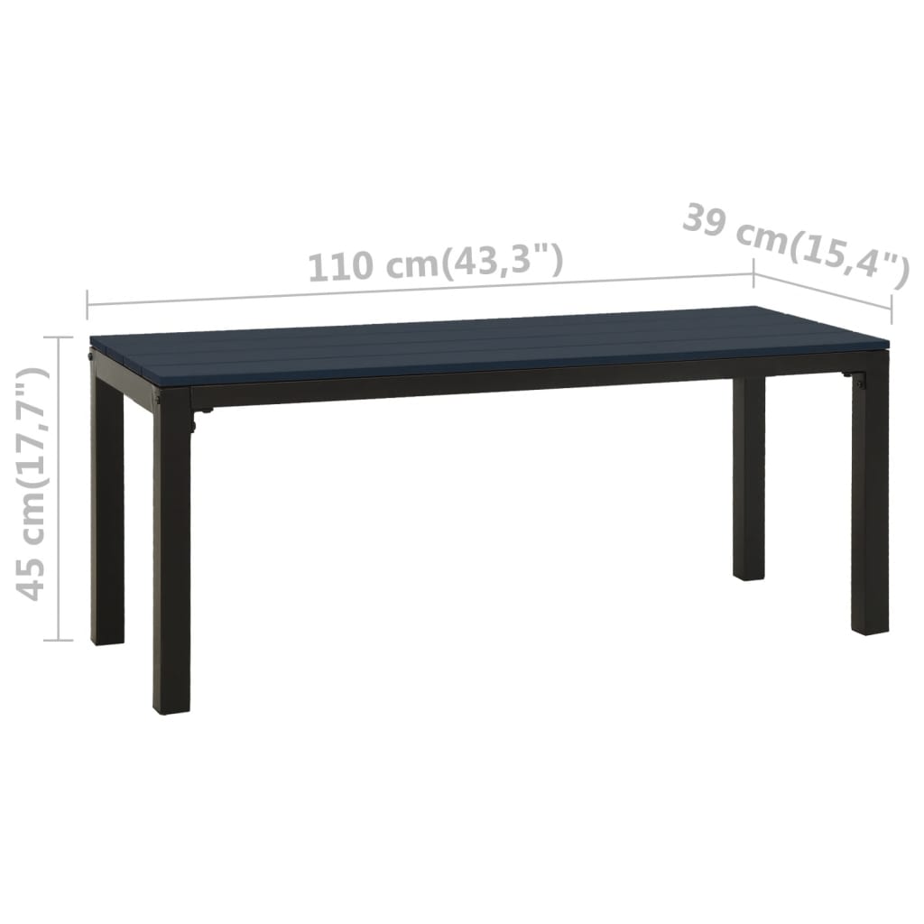 vidaXL Set de comedor de jardín 3 pzas acero y WPC negro