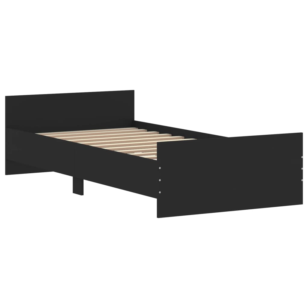 vidaXL Estructura de cama madera de ingeniería negra 90x190 cm