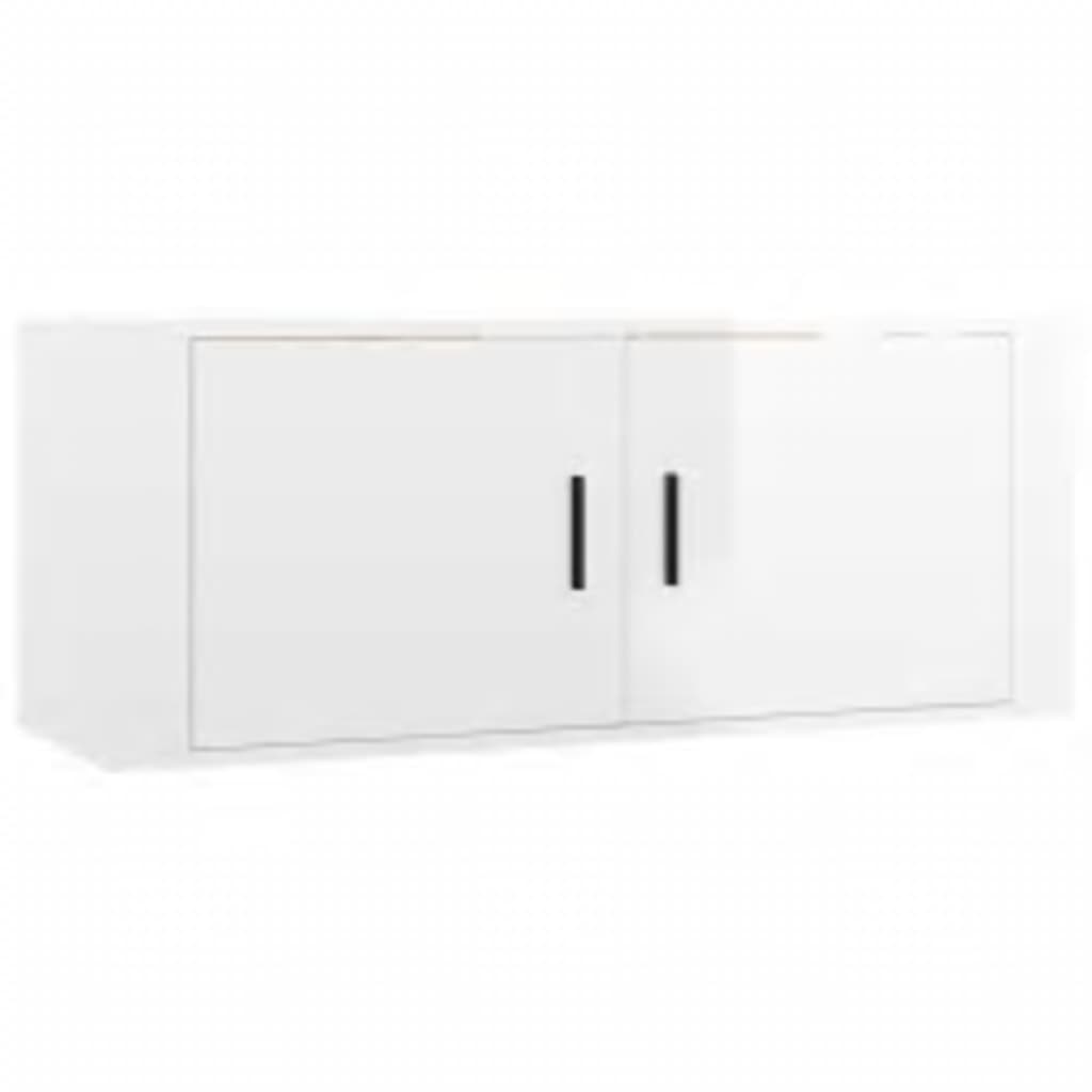 vidaXL Set de muebles de TV 4 pzas madera contrachapada blanco brillo