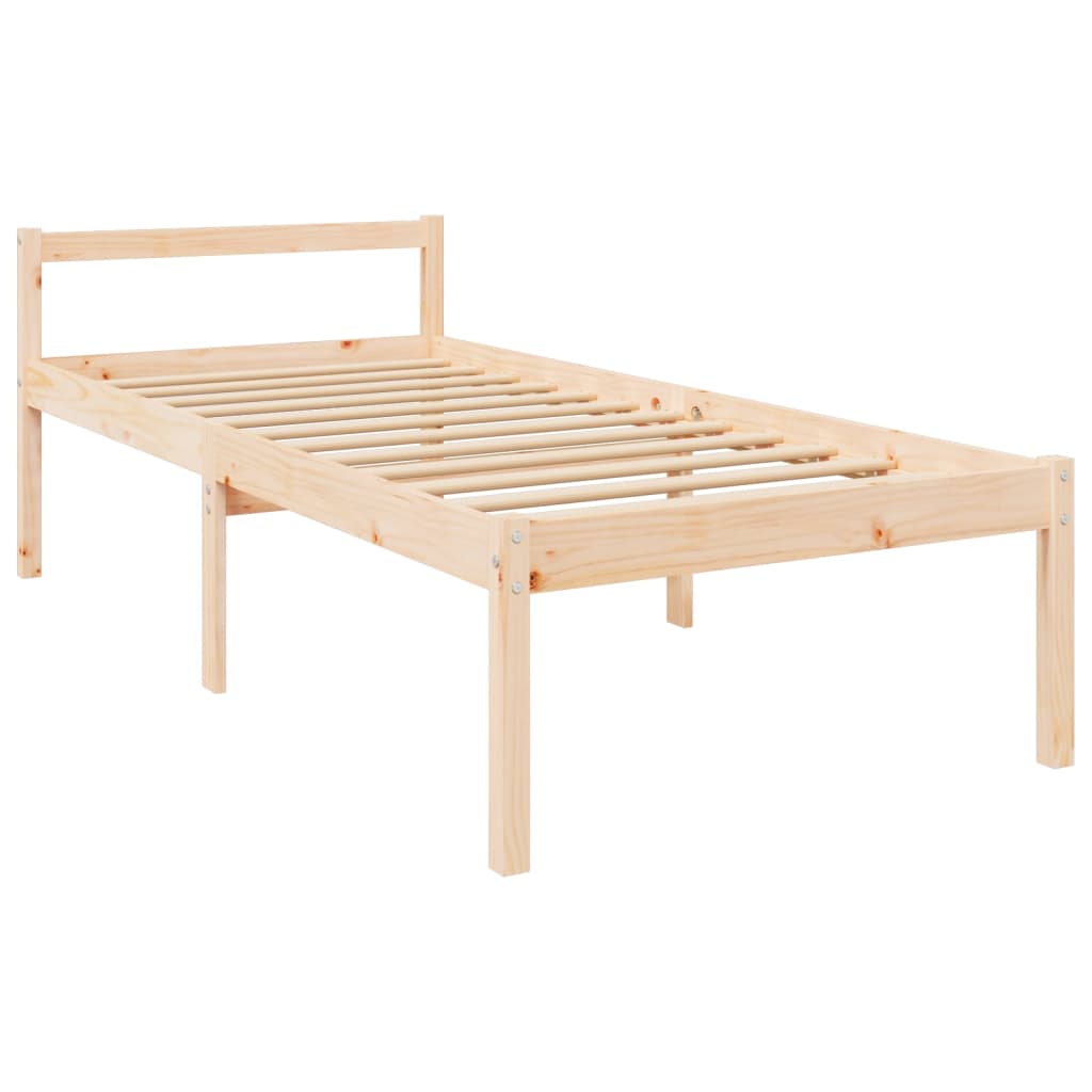 vidaXL Cama para personas mayores con cabecero madera maciza