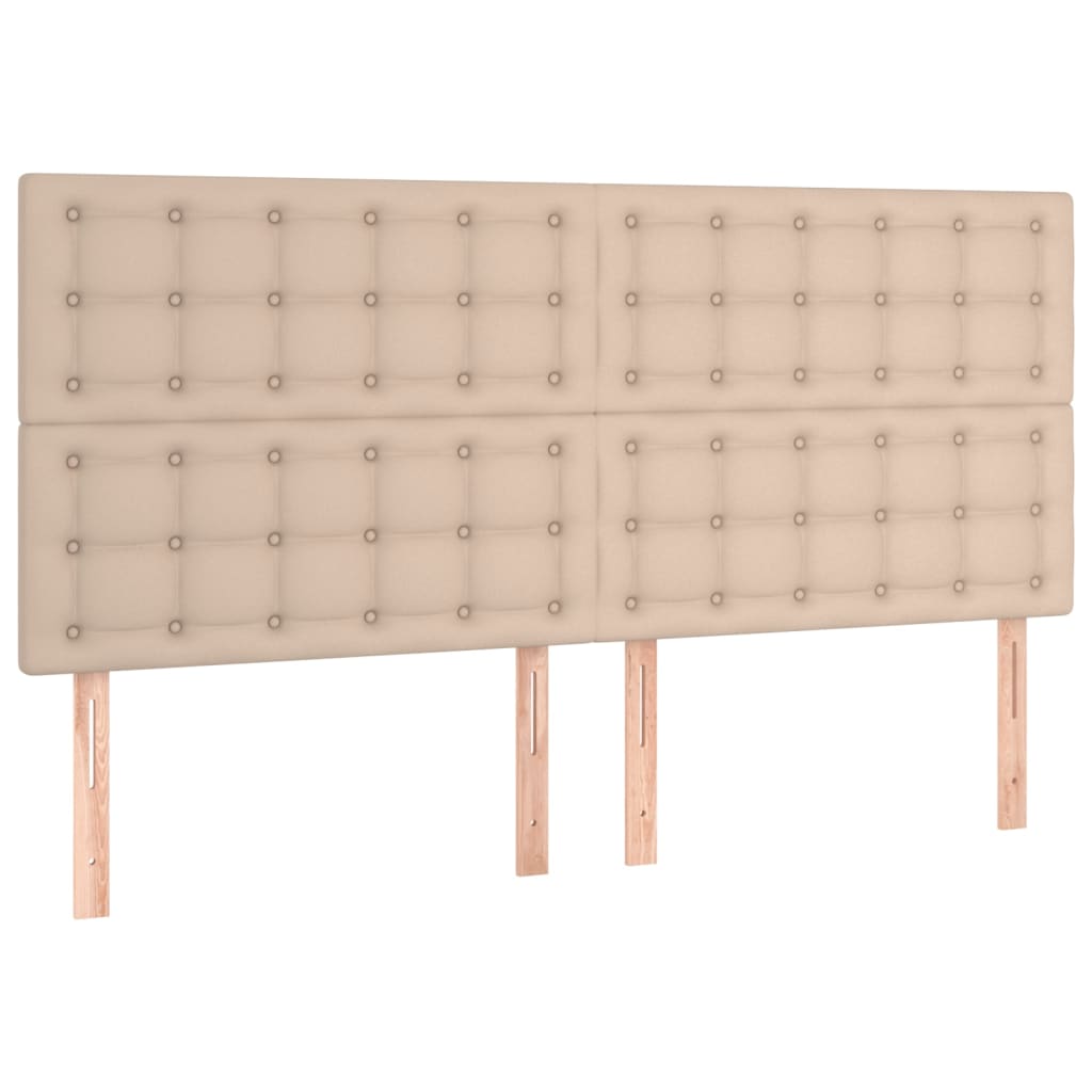 vidaXL Cabeceros 4 unidades cuero sintético capuchino 90x5x78/88 cm