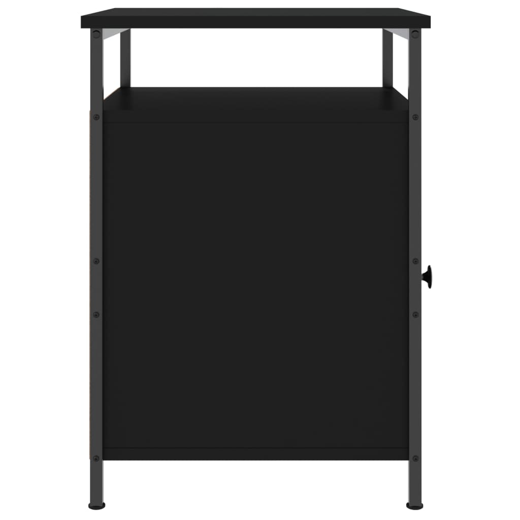 vidaXL Mesitas de noche 2 uds madera contrachapada negro 40x42x60 cm