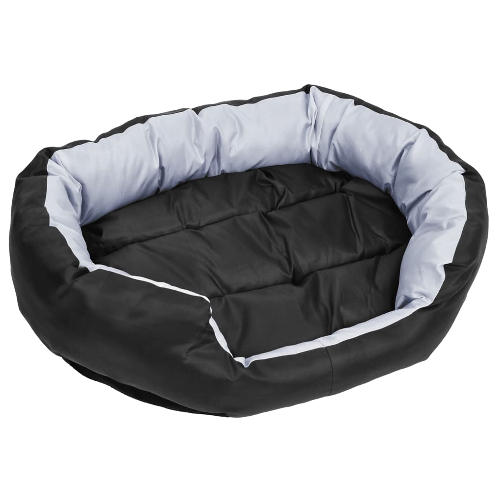 vidaXL Cojín para perro reversible y lavable gris y negro 85x70x20 cm