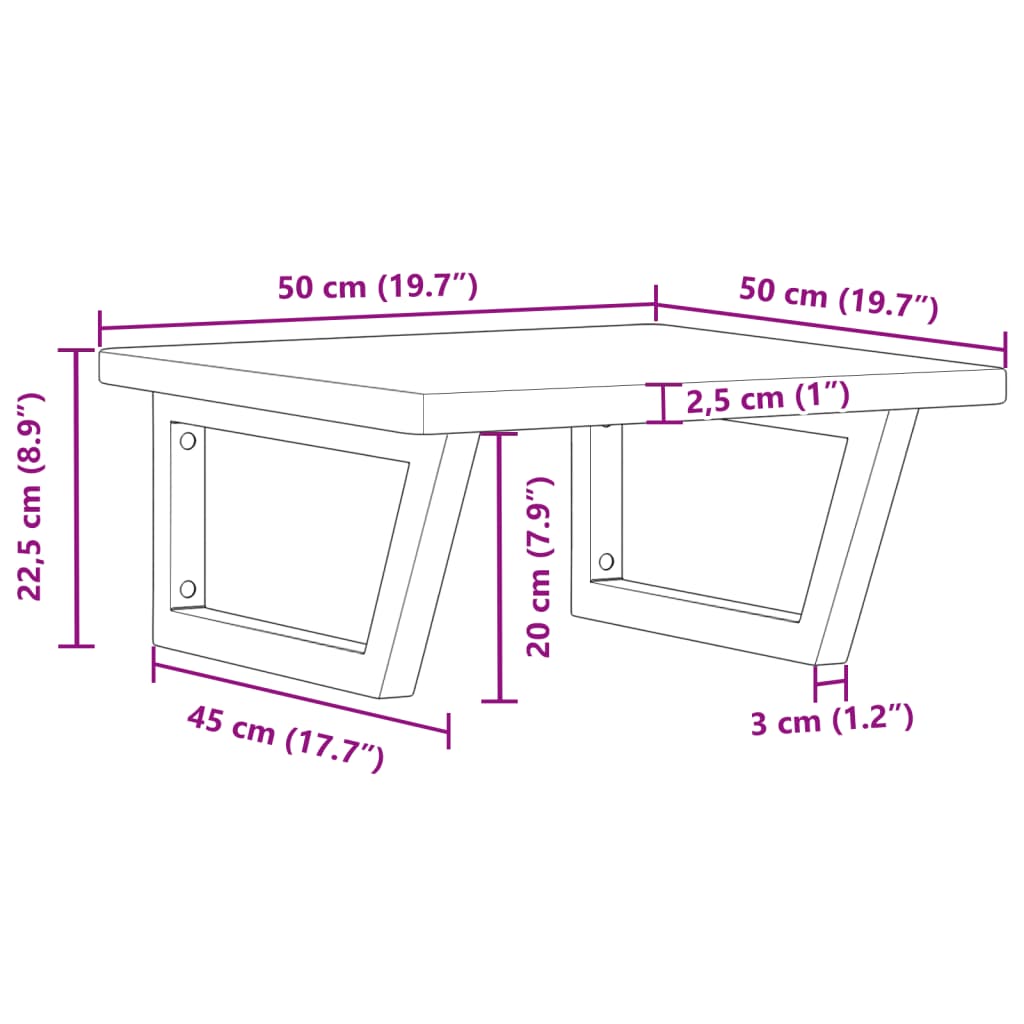 vidaXL Estante de lavabo de pared de acero y madera maciza de roble