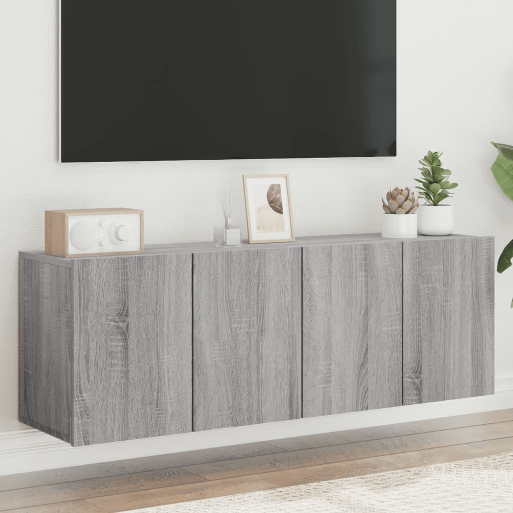 vidaXL Muebles para TV de pared 2 unidades gris Sonoma 60x30x41 cm