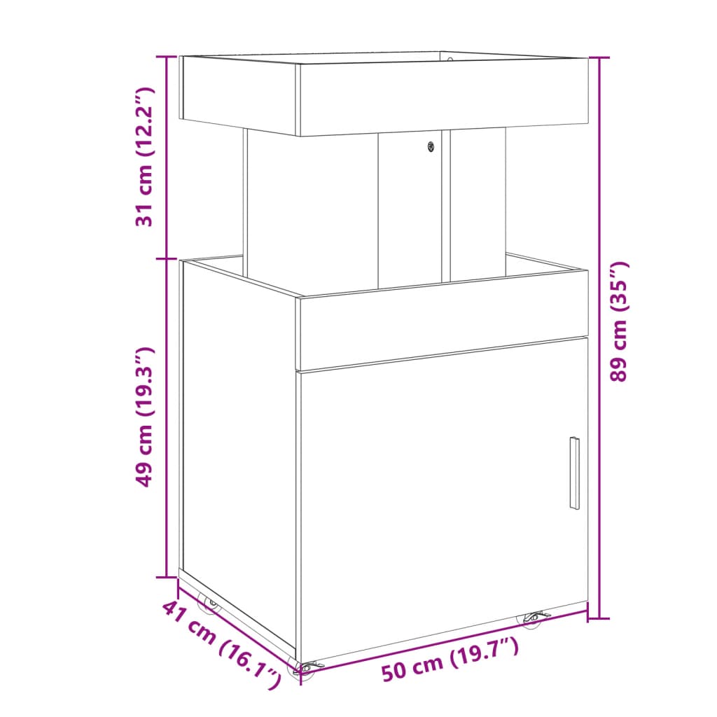 vidaXL Carrito de bar madera de ingeniería blanco 50x41x89 cm