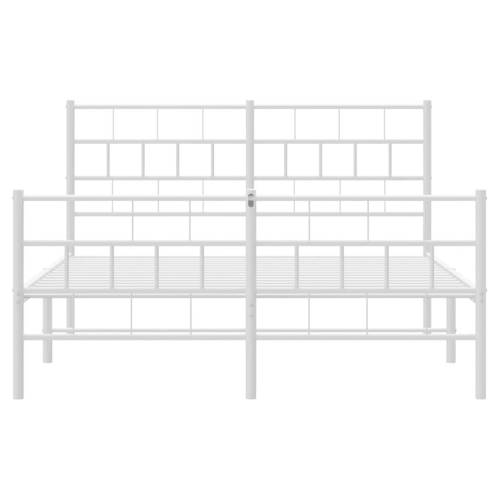 vidaXL Estructura cama sin colchón con estribo metal blanco 140x200 cm