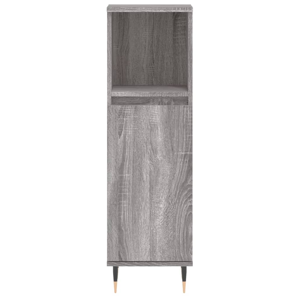 vidaXL Set de muebles de baño 3 pzas madera contrachapada gris sonoma