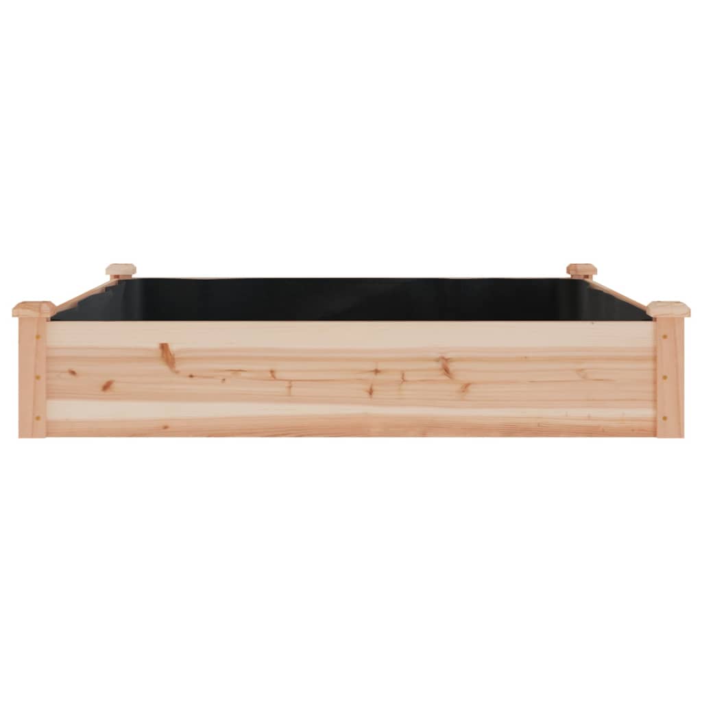 vidaXL Jardinera arriate con forro madera maciza abeto 120x60x25 cm