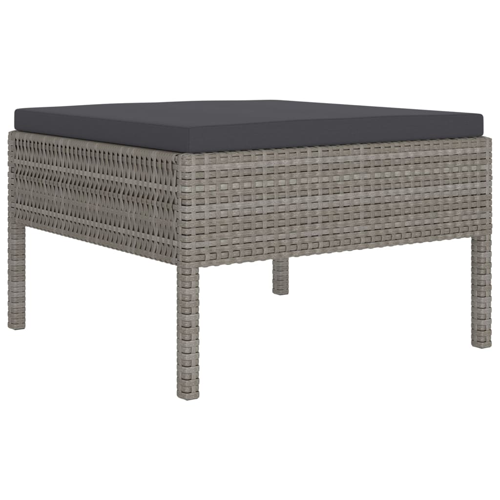 vidaXL Set de muebles de jardín 11 pzas y cojines ratán sintético gris