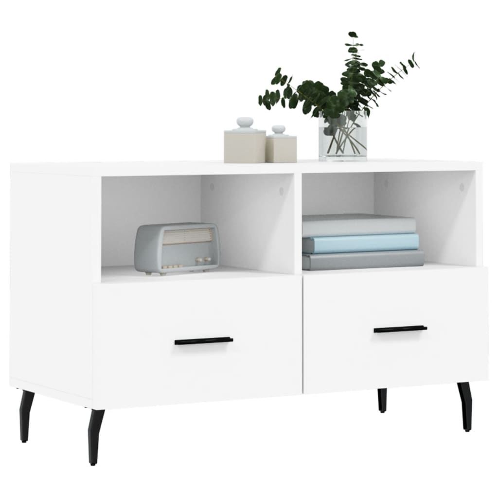 vidaXL Mueble para TV madera contrachapada blanco 80x36x50 cm