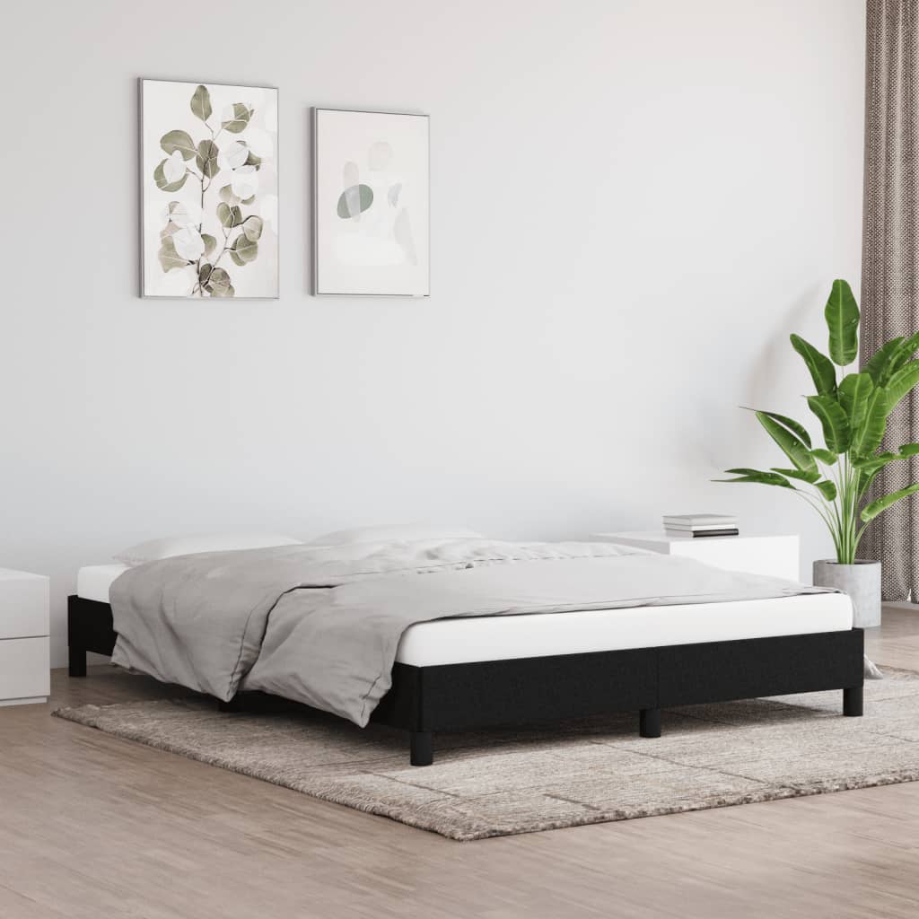 vidaXL Cama sin colchón tela negro 140x200 cm