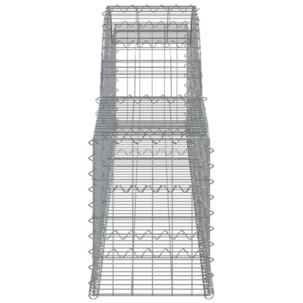 vidaXL Cestas de gaviones 12 uds forma de arco hierro 300x30x40/60 cm