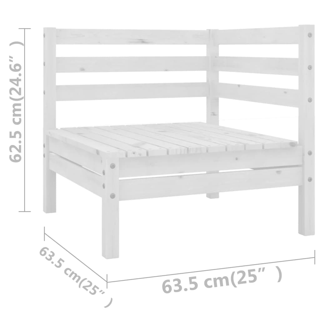 vidaXL Juego de muebles de jardín 6 piezas madera maciza pino blanco