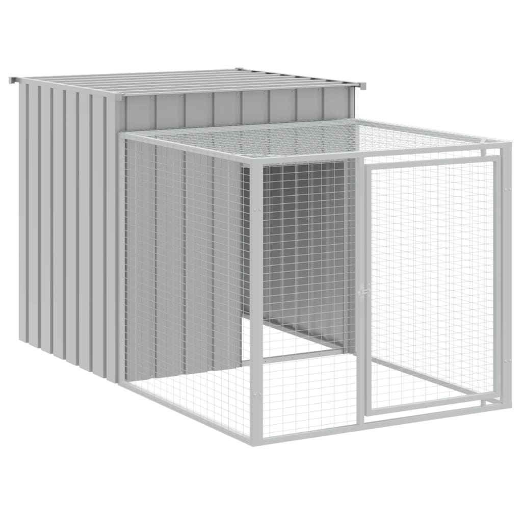 vidaXL Gallinero con corral acero galvanizado gris claro 110x813x110cm