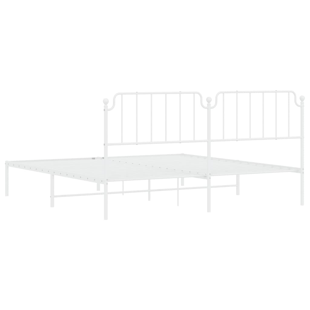 vidaXL Estructura cama sin colchón con cabecero metal blanco 193x203cm