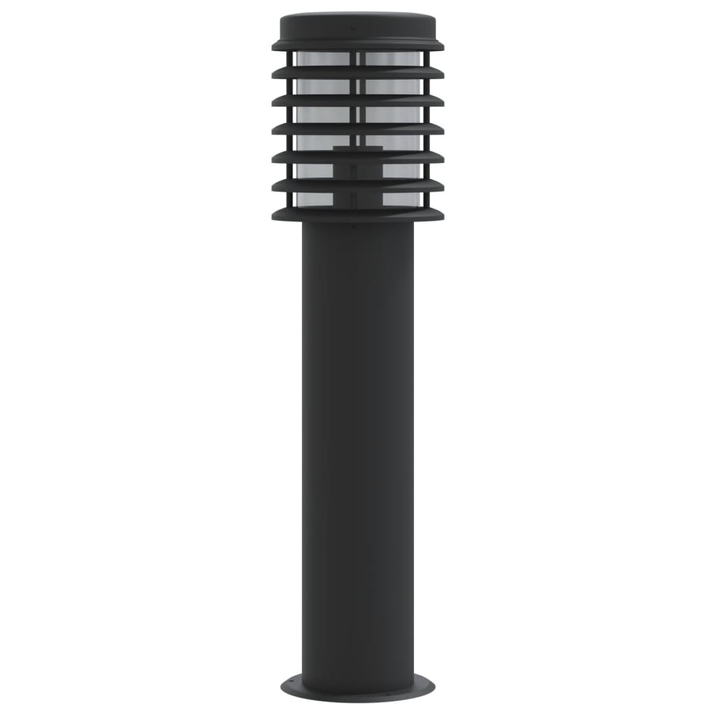 vidaXL Lámpara de suelo de exterior acero inoxidable negro 60 cm