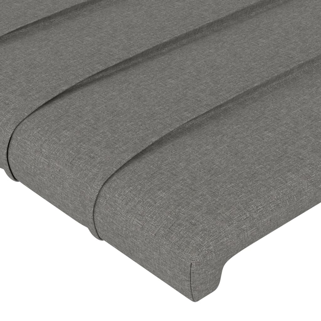 vidaXL Cabecero con orejas de tela gris oscuro 163x23x118/128 cm