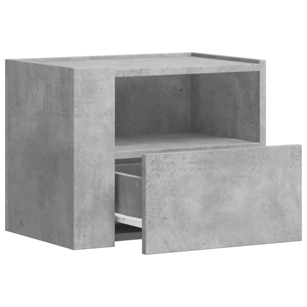 vidaXL Mesita de noche de pared 2 uds color gris hormigón 45x30x35 cm