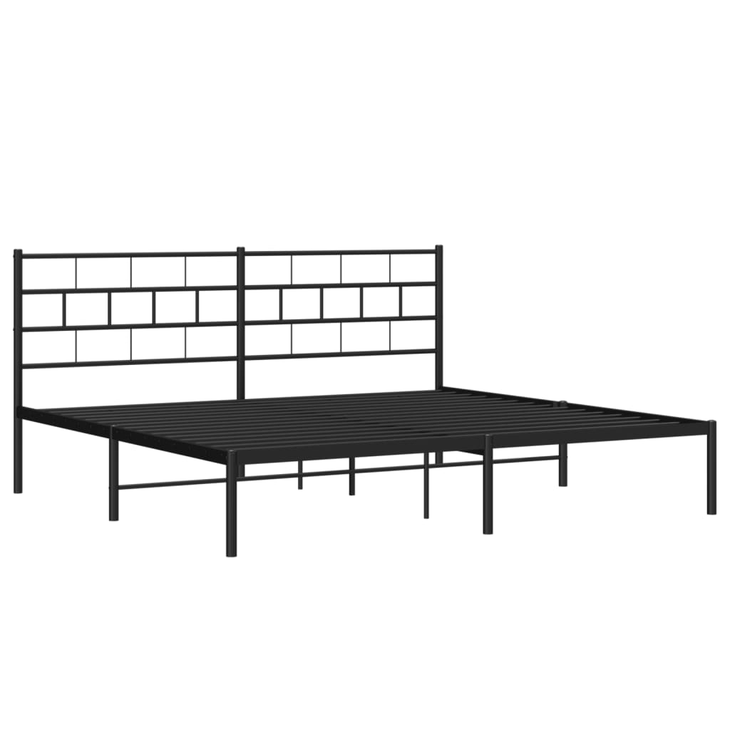 vidaXL Estructura cama sin colchón con cabecero metal negro 183x213 cm