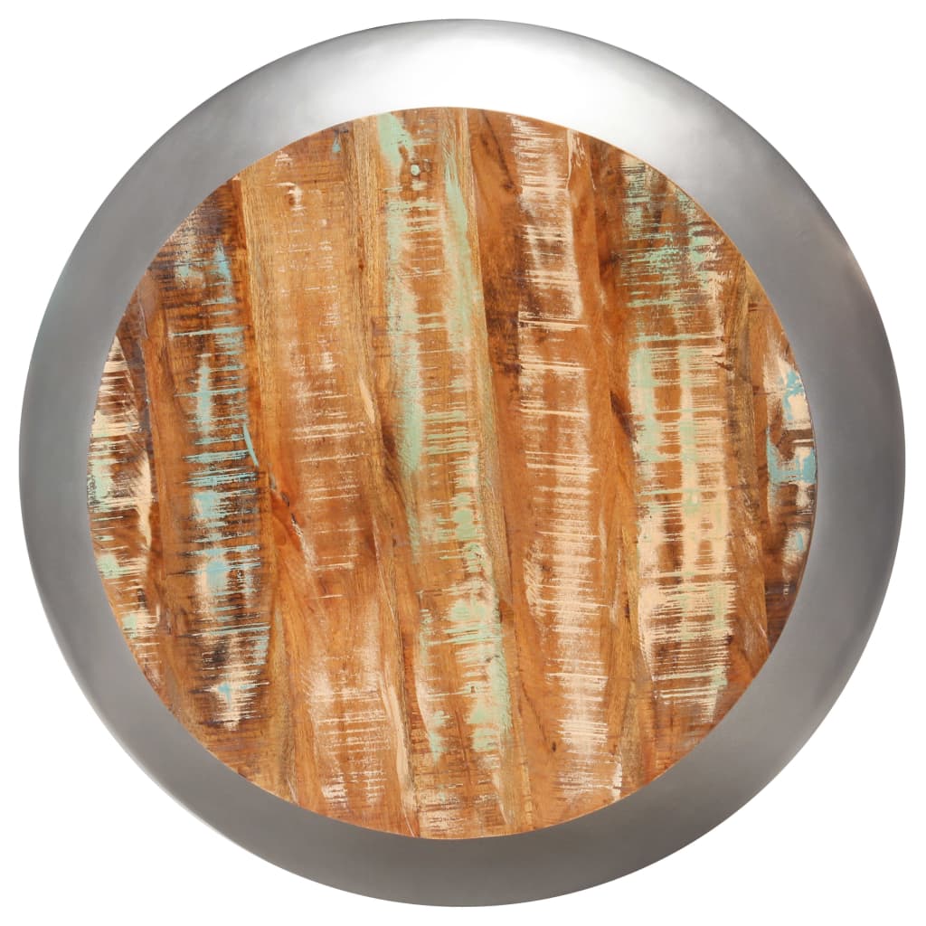 vidaXL Mesa de centro madera maciza reciclada gris 68x68x30 cm
