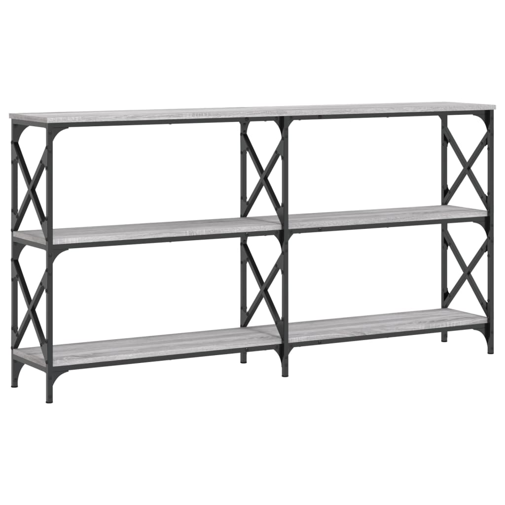 vidaXL Mesa consola madera de ingeniería gris Sonoma 156x28x80,5 cm