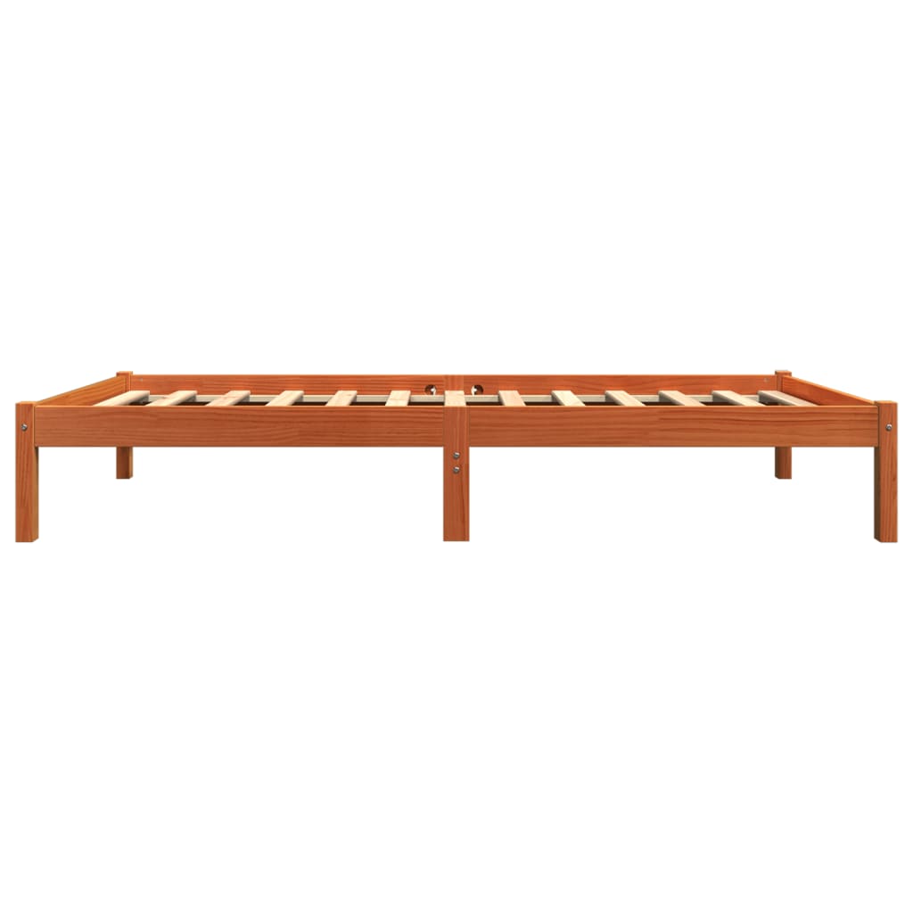 vidaXL Estructura de cama sin colchón madera maciza marrón 75x190 cm