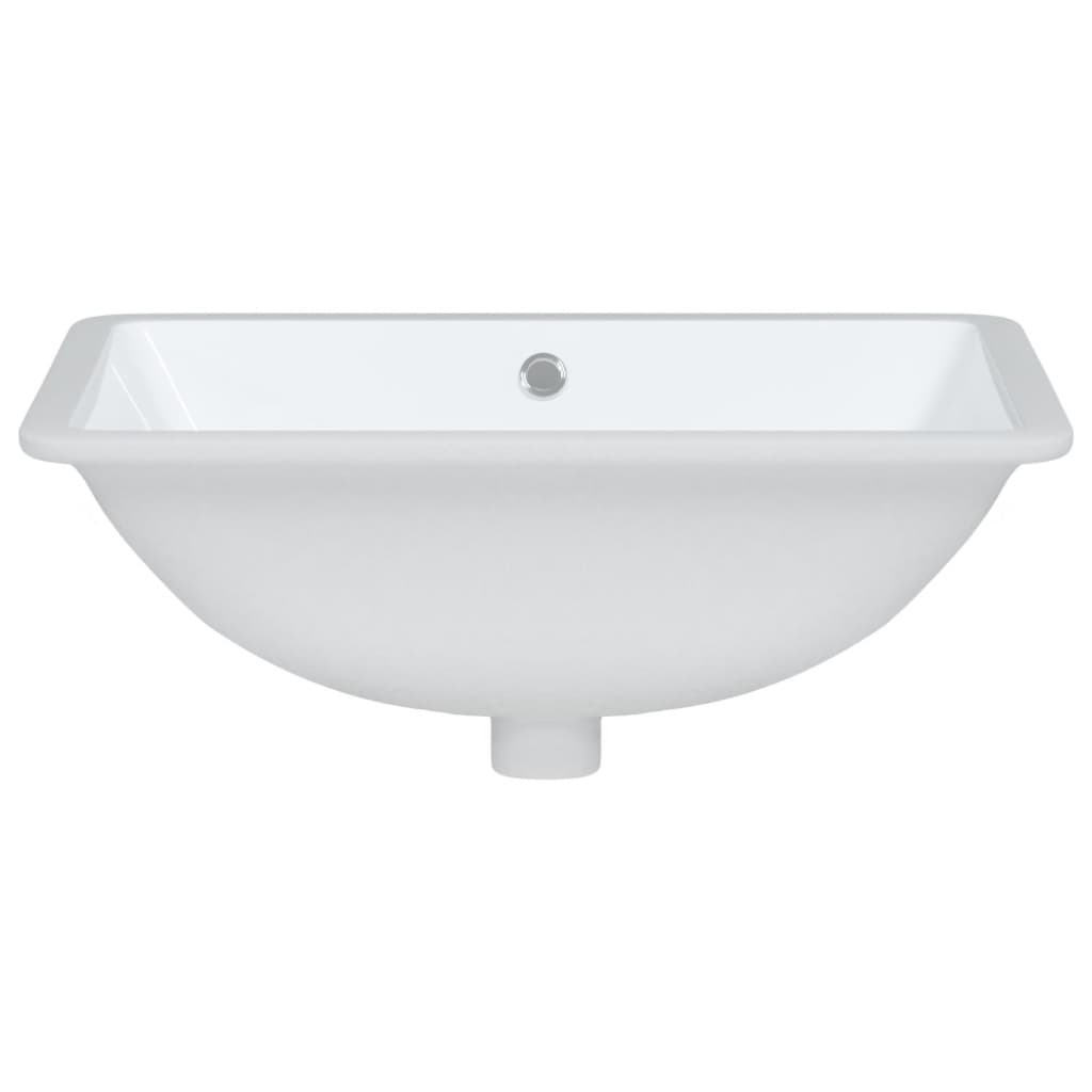 vidaXL Lavabo de baño rectangular cerámica blanco 52x38,5x19,5 cm